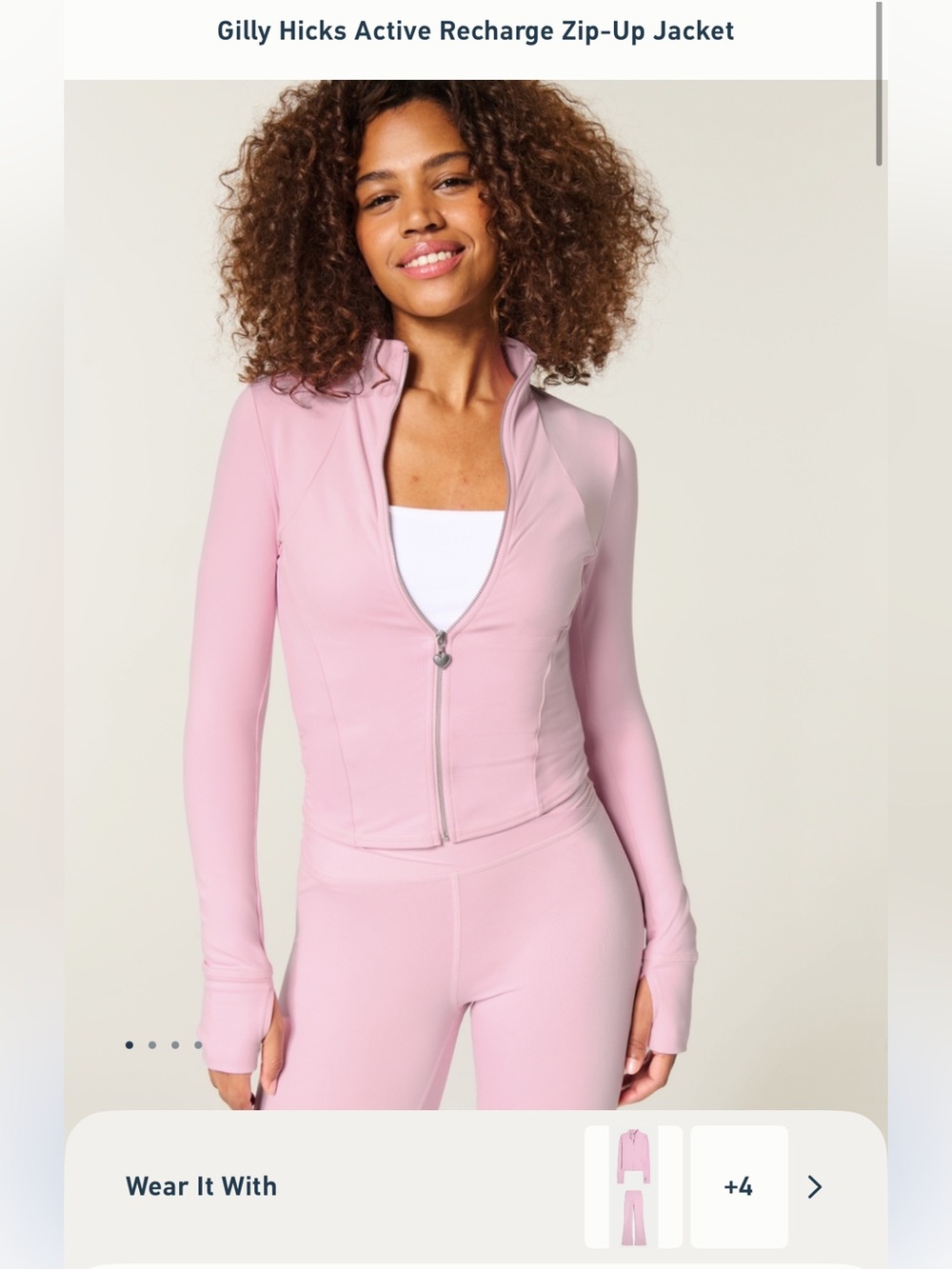 Gilly Hicks Pink Active Zip-Up Jacket size small